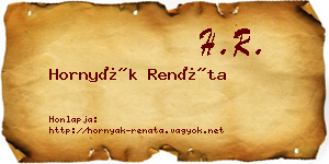 Hornyák Renáta névjegykártya